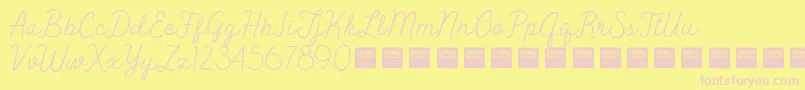 Шрифт Peak Times   Demo – розовые шрифты на жёлтом фоне