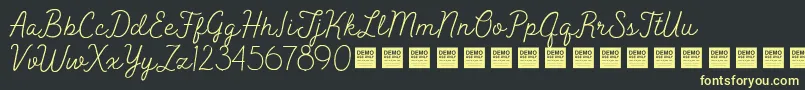 Peak Times   Demo-Schriftart – Gelbe Schriften auf schwarzem Hintergrund