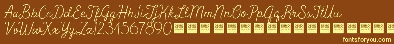 Шрифт Peak Times   Demo – жёлтые шрифты на коричневом фоне