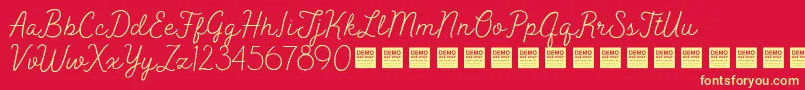 Peak Times   Demo Font – Yellow Fonts on Red Background