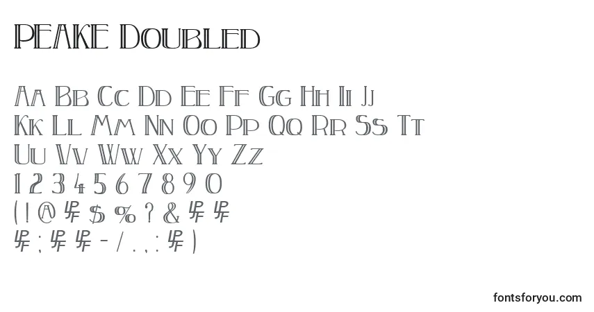 PEAKE Doubledフォント–アルファベット、数字、特殊文字