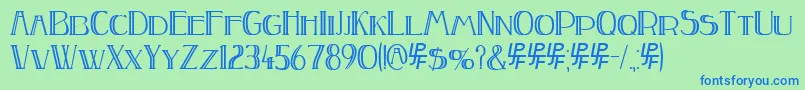 フォントPEAKE Doubled – 青い文字は緑の背景です。
