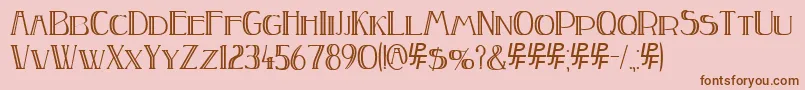 フォントPEAKE Doubled – ピンクの背景に茶色のフォント