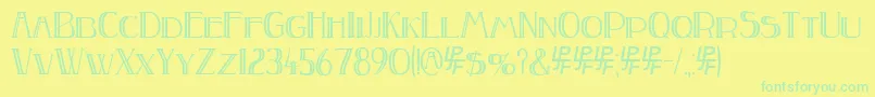 PEAKE Doubled Font – Green Fonts on Yellow Background