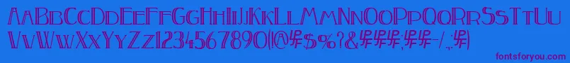 Police PEAKE Doubled – polices violettes sur fond bleu