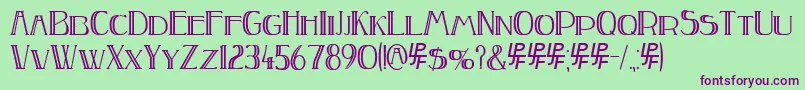 PEAKE Doubled Font – Purple Fonts on Green Background