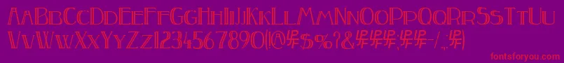 PEAKE Doubled-Schriftart – Rote Schriften auf violettem Hintergrund