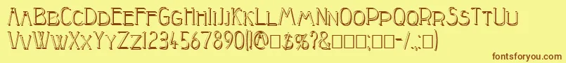 Peake Shadow Font – Brown Fonts on Yellow Background