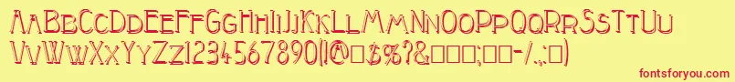Peake Shadow Font – Red Fonts on Yellow Background