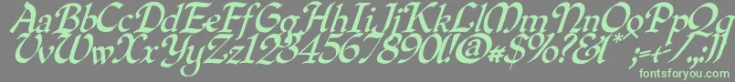 Quilloblique Font – Green Fonts on Gray Background