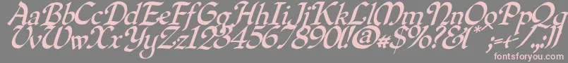 Quilloblique Font – Pink Fonts on Gray Background