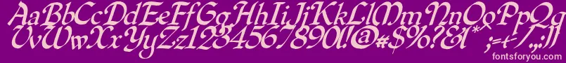 Quilloblique Font – Pink Fonts on Purple Background