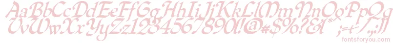 Quilloblique Font – Pink Fonts on White Background