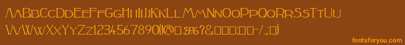 Peake Squat Font – Orange Fonts on Brown Background