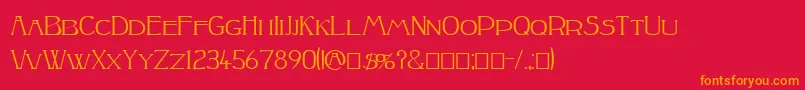 Peake Squat Font – Orange Fonts on Red Background