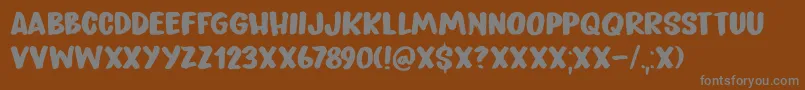 Weitere Informationen zur Peanut Crunch DEMO-Schriftart Peanut Crunch DEMO-Schriftart – Graue Schriften auf braunem Hintergrund