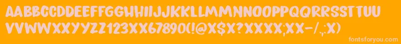Peanut Crunch DEMO Font – Pink Fonts on Orange Background