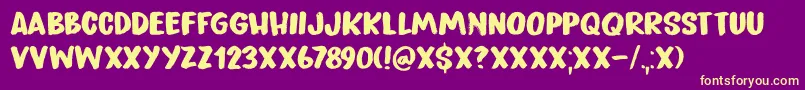 Peanut Crunch DEMO Font – Yellow Fonts on Purple Background