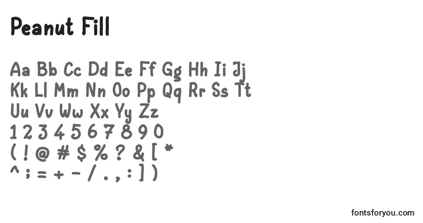 Schriftart Peanut Fill – Alphabet, Zahlen, spezielle Symbole