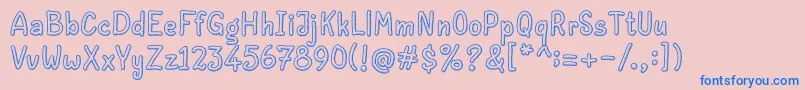 Peanut Font – Blue Fonts on Pink Background