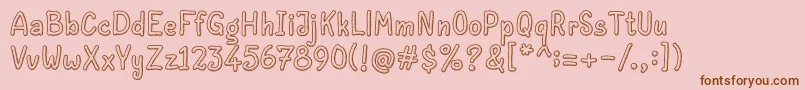 Peanut-fontti – ruskeat fontit vaaleanpunaisella taustalla
