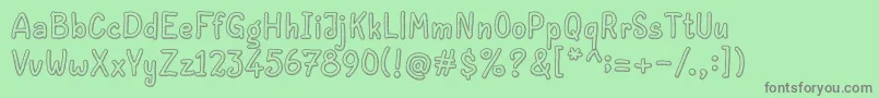 Peanut-fontti – harmaat kirjasimet vihreällä taustalla
