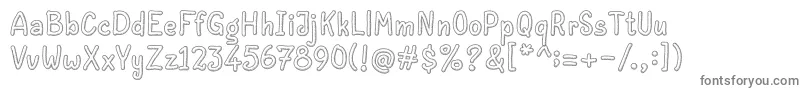 Peanut-fontti – harmaat kirjasimet valkoisella taustalla