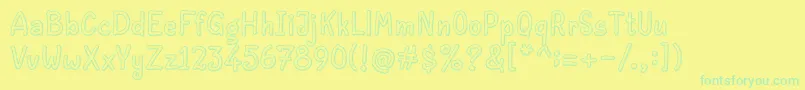 Peanut Font – Green Fonts on Yellow Background