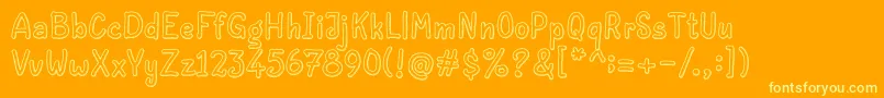 Peanut-Schriftart – Gelbe Schriften auf orangefarbenem Hintergrund