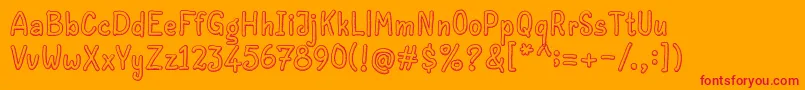 Peanut-Schriftart – Rote Schriften auf orangefarbenem Hintergrund