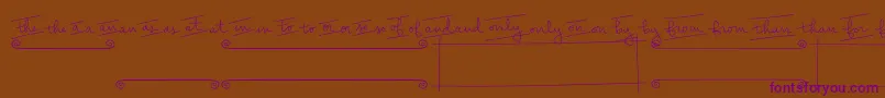 Peas  Carrots Extras-Schriftart – Violette Schriften auf braunem Hintergrund