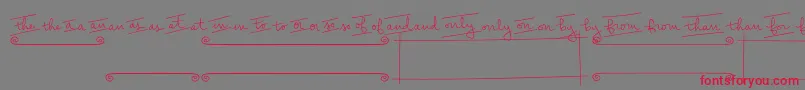 Peas  Carrots Extras Font – Red Fonts on Gray Background