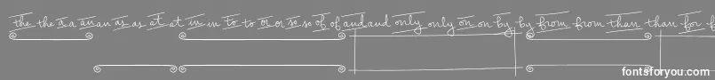 Peas  Carrots Extras Font – White Fonts on Gray Background