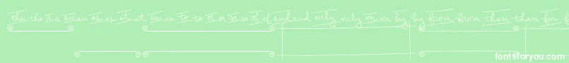フォントPeas  Carrots Extras – 緑の背景に白い文字