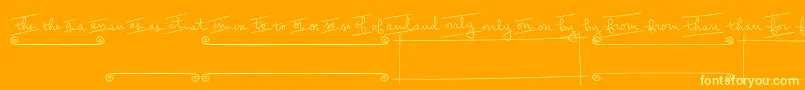 Peas  Carrots Extras Font – Yellow Fonts on Orange Background