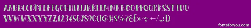 Peas  Carrots Font – Green Fonts on Purple Background