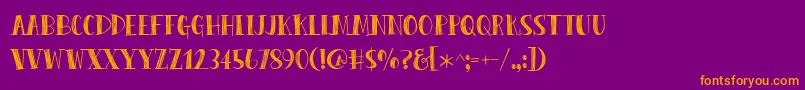 Peas  Carrots Font – Orange Fonts on Purple Background