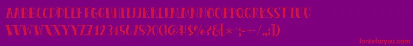 Peas  Carrots-Schriftart – Rote Schriften auf violettem Hintergrund