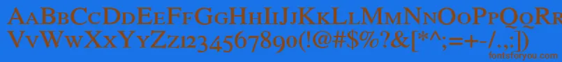 RomandeadfstylestdDemibold Font – Brown Fonts on Blue Background