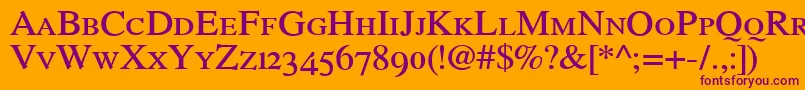 RomandeadfstylestdDemibold Font – Purple Fonts on Orange Background