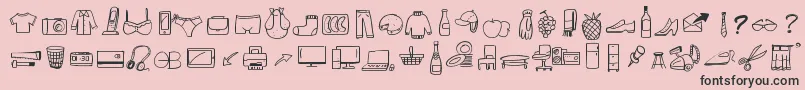 Fonte PeaxWebdesignFreeIcons – fontes pretas em um fundo rosa