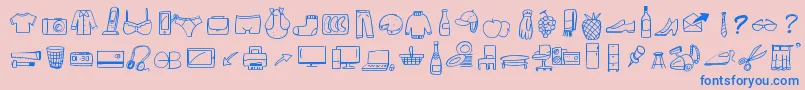 フォントPeaxWebdesignFreeIcons – ピンクの背景に青い文字