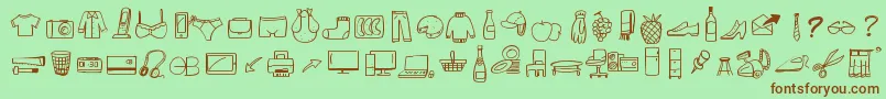 PeaxWebdesignFreeIcons Font – Brown Fonts on Green Background