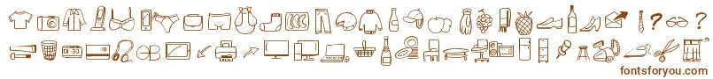 PeaxWebdesignFreeIcons-fontti – ruskeat fontit valkoisella taustalla