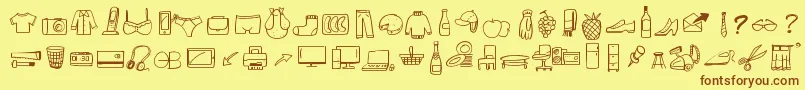 Fonte PeaxWebdesignFreeIcons – fontes marrons em um fundo amarelo