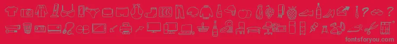 PeaxWebdesignFreeIcons-fontti – harmaat kirjasimet punaisella taustalla