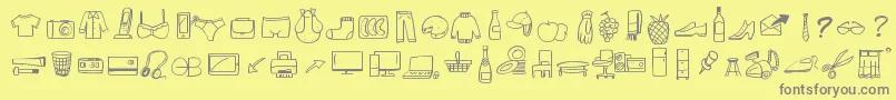 Fonte PeaxWebdesignFreeIcons – fontes cinzas em um fundo amarelo