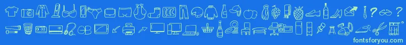 フォントPeaxWebdesignFreeIcons – 青い背景に緑のフォント