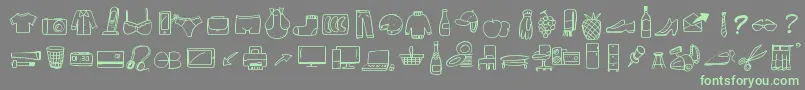 フォントPeaxWebdesignFreeIcons – 灰色の背景に緑のフォント