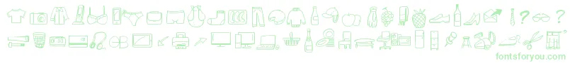 Fonte PeaxWebdesignFreeIcons – fontes verdes em um fundo branco